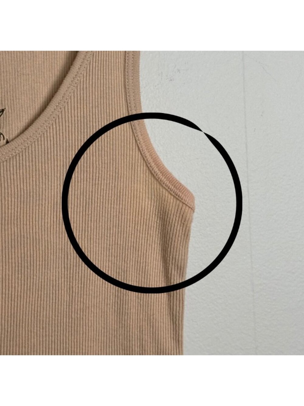 Old Navy Perfect Fit Ribbed Beige Tank Top Medium Minimalist Neutral Nude Tan - Picture 9 of 10